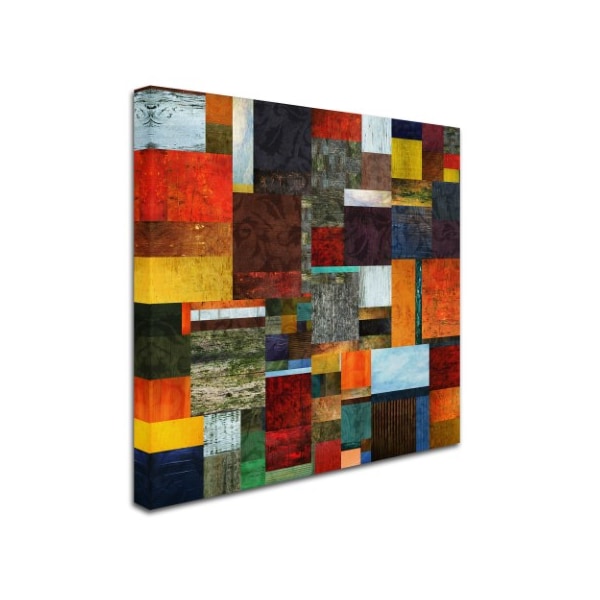 Michelle Calkins 'Brocade Color Collage 2' Canvas Art,14x14